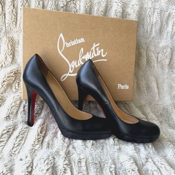 Christian Louboutin Shoes - Louboutin Bruges 120 Black Leather Pumps Size 38.5 (US 8.5)